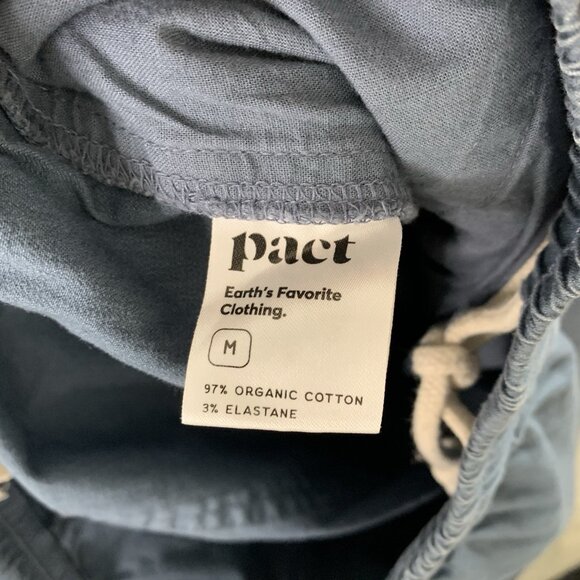 Pact Short Men Medium Blue Stretch Waist Organic Cotton Drawstring Casual Preppy - Picture 7 of 9